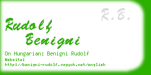 rudolf benigni business card